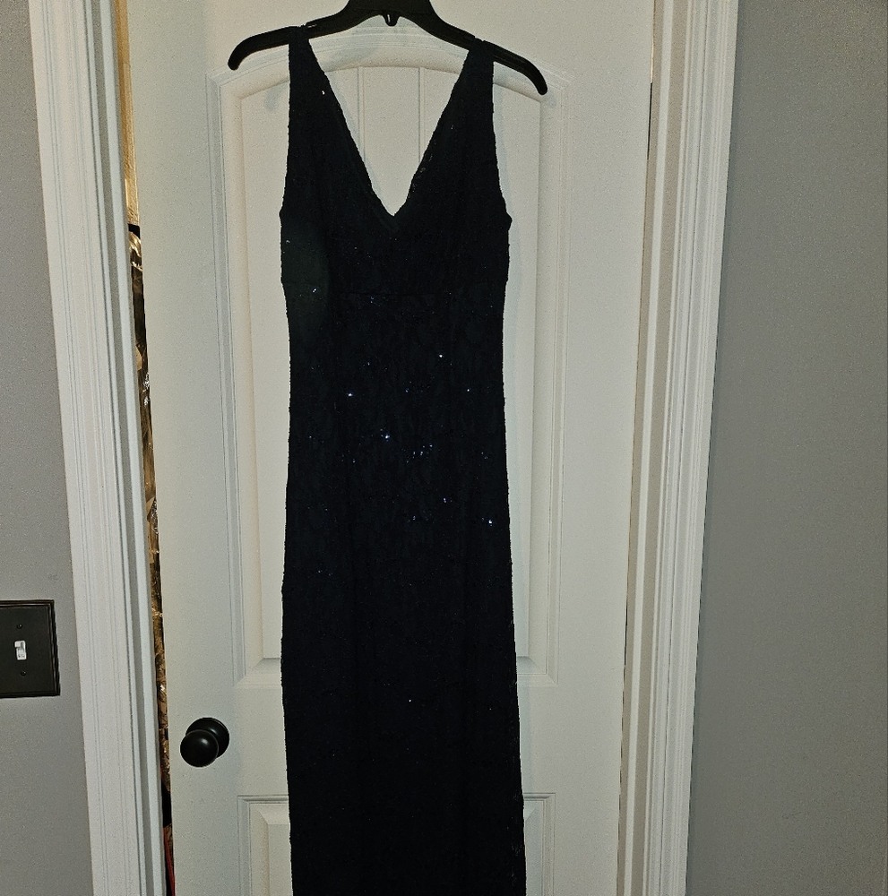Lauren by Ralph Lauren Navy Sequin Long Dress
